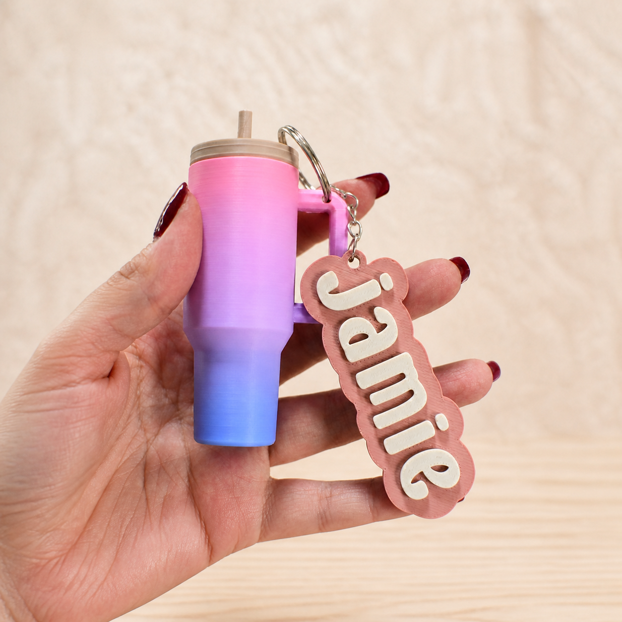 Personalized Mini Tumbler Name Keychain