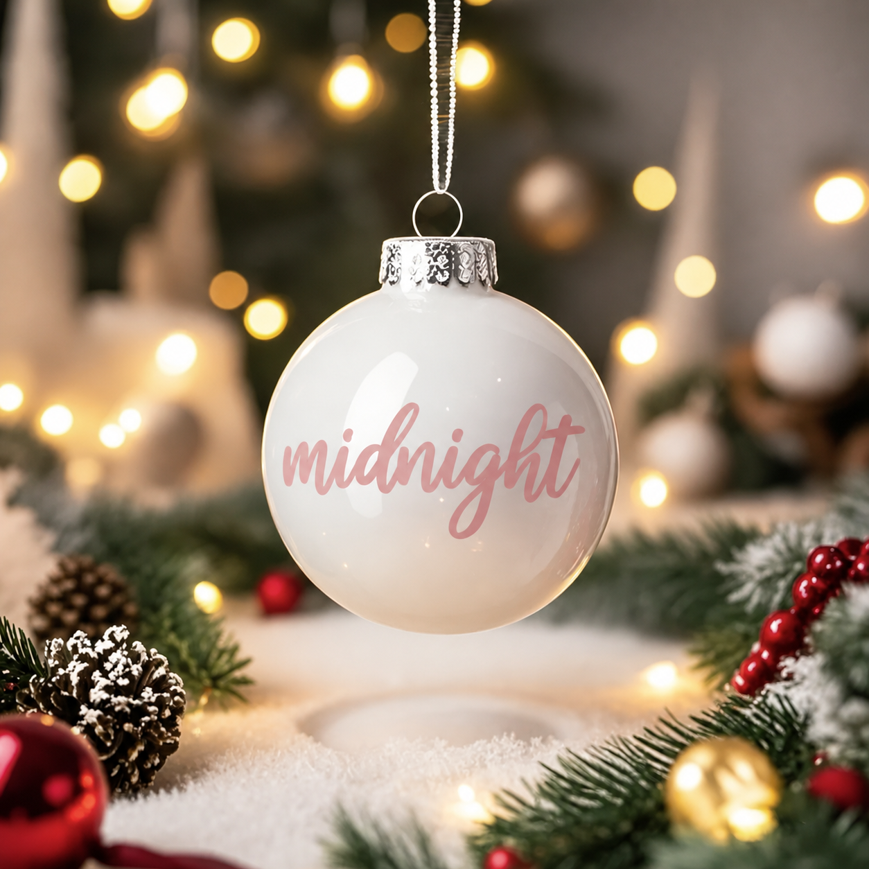 Personalized Frosted Christmas Ball Ornament